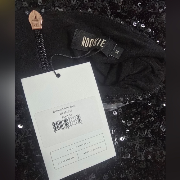 NWT Nookie Black Sequin Smoke Show Maxi Skirt Medium - Picture 3 of 6